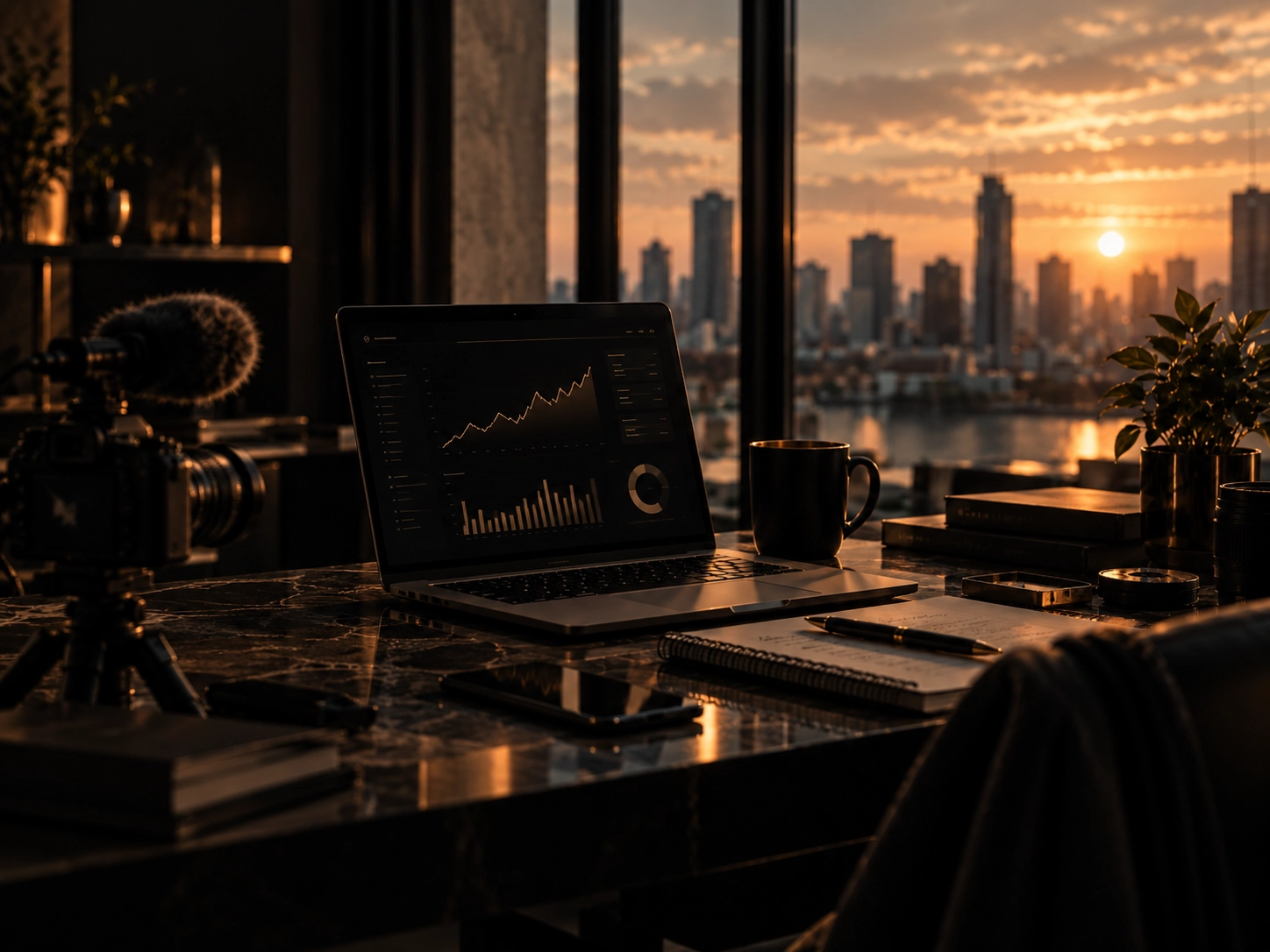 Marketing analytics dashboard on laptop