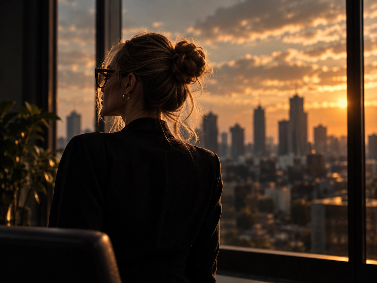 Sophisticated creator in a premium city-view setting