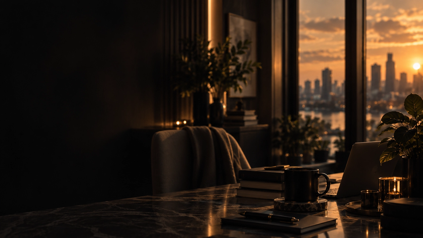 Laptop in a premium lifestyle setting